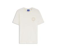 T-Shirt HUGO "Nemodo", Herren, Gr. L, beige (open weiß121), Single Jersey, Obermaterial: 100% Baumwolle, unifarben, regular fit normal, Rundhals, abgesteppte Kante, Shirts T-Shirt, Rundhalsausschnitt,