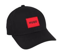 HUGO Herren Men-X 581-RL Cap aus Baumwoll-Twill mit rotem Logo-Label Schwarz Stck