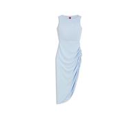 HUGO Kleid aus Krepp mit gerafftem asymmetrischem Saum - Style Kuzella-1, 50558218 Hellblau 38