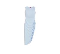 HUGO Kleid aus Krepp mit gerafftem asymmetrischem Saum - Style Kuzella-1, 50558218 Hellblau 40