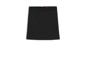 HUGO Minirock aus glitzerndem Bouclé mit Ketten-Tape - Style Rafransi, 50555908 Schwarz 40