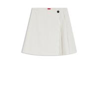 HUGO Minirock mit Nadelstreifen und Wickeloptik - Style Riberi, 50559171 Weiß gestreift 34