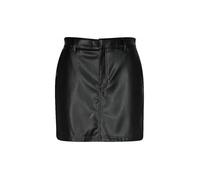 Minirock HUGO BLUE "Rihale", Damen, Gr. 38, schwarz (schwarz 001), Obermaterial: 55% Polyester, 45% Polyurethan, unifarben, casual, mini, Röcke, in Lederoptik, Slim Fit (57379106-38) schwarz 001