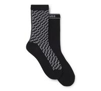 HUGO Mittelhohe Socken mit Logos im Zweier-Pack - Style 2P RS SLANTMONO CC W, 50543196 Schwarz gemustert 35-38