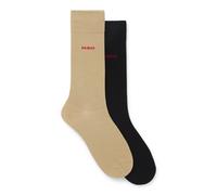 HUGO Mittelhohe Socken mit Logos im Zweierpack - Style 2P RS UNI CC, 50468099 Schwarz / Beige 43-46