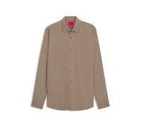 HUGO Modern-Fit Hemd aus bügelleichter Baumwoll-Popeline - Style Valerio, 50519812 Braun 43