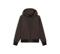 HUGO Modern-Fit Kapuzenjacke mit Fischgrätmuster - Style Hootailored253X, 50544683 Braun 48