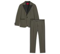 HUGO Modern-Fit Popeline-Anzug aus Woll-Mix - Style Karl-Teagan253E1X, 50544619 Olive 102