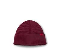 Beanie HUGO "Xola", Herren, schwarz pink 654, Strick, Wolle, unifarben, Mützen Beanie, mit Labelaufnäher, reine Wolle, unisex (93675508-0) schwarz pink 654