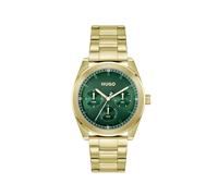 Hugo Multi Zifferblatt Quarz Uhr für Herren Kollektion #Bright Sport mit Helles Gelbgold Edelstahlarmband - 1530425