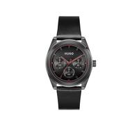 Hugo Multi Zifferblatt Quarz Uhr für Herren Kollektion #Bright Sport mit Schwarzes Lederarmband - 1530423