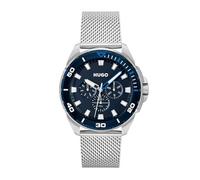 HUGO Multi Zifferblatt Quarz Uhr für Herren Kollektion #Fresh mit Silbernes Edelstahl-Mesh-Gliederarmband - 1530287