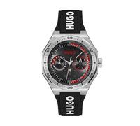 HUGO Multi Zifferblatt Quarz Uhr für Herren Kollektion #Grail Sport mit Schwarzes Silikonarmband - 1530397