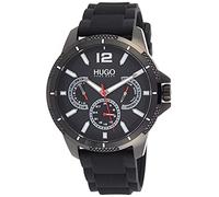 HUGO Multi Zifferblatt Quarz Uhr für Herren mit Schwarzes Silikonarmband - 1530193