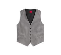 HUGO Nadelstreifen-Weste mit Knopfleiste - Style Aumare, 50570526 Grau gemustert 34