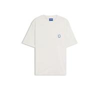 HUGO T-Shirt aus Baumwoll-Frottee mit Happy HUGO Logo - Style Nagutee, 50557808 Natur M