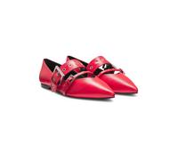 HUGO Nappa-leather ballerina pumps with buckled straps - Style Maridia_Ball_BKNA, 50536400 Rot 38