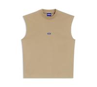 HUGO Ärmelloses T-Shirt aus Baumwolle mit Logo-Patch - Style Navertz, 50509773 Beige S