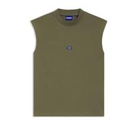 HUGO Ärmelloses T-Shirt aus Baumwoll-Jersey mit blauem Logo-Label - Style Navertz, 50509773 Khaki XL