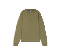 HUGO Sweatshirt aus Baumwoll-Terry mit blauem Logo-Patch - Style Nedro, 50522359 Olive M