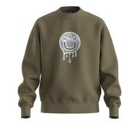 Hugo Blue Loose Fit Sweatshirt aus reiner Baumwolle Modell 'NEWIREX' in Oliv, Größe L