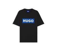 HUGO T-Shirt aus Baumwoll-Jersey mit blauem Logo - Style Nico, 50522376 Schwarz L