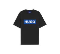 HUGO T-Shirt aus Baumwoll-Jersey mit blauem Logo - Style Nico, 50522376 Schwarz S