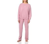 HUGO Nite Pyjama-Set für Damen, Oberteil und Hose, kleines Logo, Lilas Pink, L