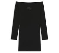 HUGO Schulterfreies Minikleid mit Strass-Logo - Style Noffal_B, 50546941 Schwarz XS