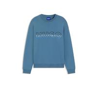 Sweatshirt HUGO BLUE "Nogocrew", Herren, Gr. L, blau (open blau472), Sweatware, Obermaterial: 100% Baumwolle, unifarben, casual, regular fit normal, Rundhals, Langarm Bündchen, Sweatshirts, Rundhalsau