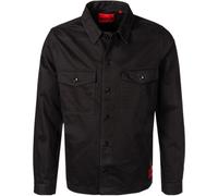 HUGO Overshirt Herren Regular Fit Langarm Baumwolle schwarz, S