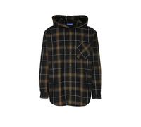 HUGO Kariertes Oversized Overshirt aus Baumwolle mit Kapuze - Style Ebhood, 50545262 Grün gemustert S