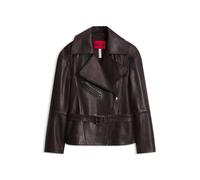 HUGO Oversize-Fit Nappalederjacke mit Gürtel - Style Laurila, 50567634 Braun M