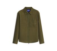 HUGO Oversize-Fit Overshirt aus angerautem Baumwoll-Twill - Style Eblo_1, 50570747 Hellgrün L
