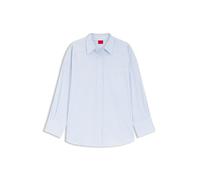 HUGO Oversized Bluse aus gestreifter Baumwoll-Popeline - Style Eustyna, 50559532 Hellblau gestreift 34