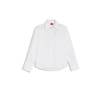 HUGO Oversized Bluse mit Burnout-Logo-Print - Style Echinacea, 50562585 Weiß gemustert 38
