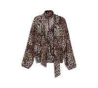 HUGO Oversized Bluse mit Leoparden-Print und Schleifenkragen - Style Cunea-1, 50546781 Gemustert 38