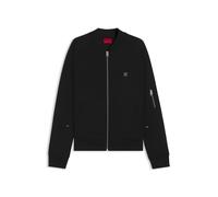 HUGO Oversized Bomberjacke aus Baumwoll-Mix mit Jersey-Struktur - Style Dargenzip, 50542590 Schwarz L