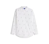 HUGO Oversized-Fit Bluse aus Baumwoll-Popeline mit Logo-Schriftzügen - Style Elisana_B, 50569370 Weiß gemustert 40