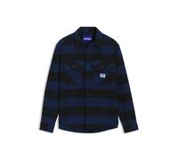 HUGO Oversized-Fit Hemd aus Baumwoll-Flanell mit Buffalo-Karo - Style Ebolt_1, 50570752 Blau gemustert XXL