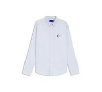 HUGO Oversized-Fit Hemd aus Oxford-Baumwolle mit Logo-Stickerei - Style Ebalto_BD, 50561280 Hellblau S