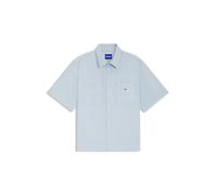 HUGO Oversized-Fit Hemd aus strukturierter Baumwolle mit aufgesetzten Taschen - Style Ebwin, 50560733 Hellblau XL