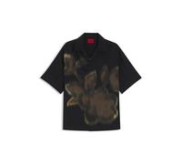 HUGO Oversized-Fit Hemd mit Blumen-Print - Style Espino, 50545387 Schwarz gemustert M