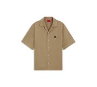 HUGO Oversized-Fit Hemd mit Stack-Logo-Besatz - Style Espino, 50560593 Beige M