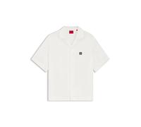 HUGO Oversized-Fit Hemd mit Stack-Logo-Besatz - Style Espino, 50560593 Weiß L