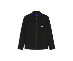 HUGO Oversized-Fit Overshirt aus Stretch-Baumwoll-Canvas - Style Ekyzone, 50565950 Schwarz S