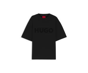 HUGO Oversized-Fit T-Shirt aus Baumwolle mit reflektierendem Logo - Style Dinkee, 50525765 Schwarz XS