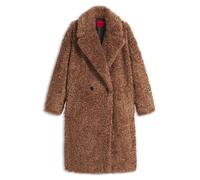 HUGO Oversized-Fit Teddy-Mantel mit zweireihiger Knopfleiste - Style Malite-1, 50570962 Braun 38
