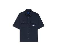 HUGO Oversized Hemd aus Baumwoll-Twill - Style Ekyno, 50517871 Dunkelblau S