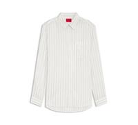 HUGO Oversized Hemd aus Canvas mit Streifen-Dessin - Style Erillo, 50566290 Weiß gestreift XL